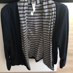 XL Eddie Bauer reversible blazer cardigan navygray